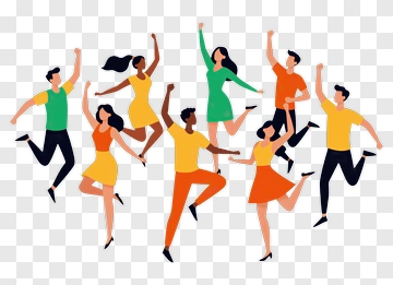 Diverse Group Of People Dancing Together PNG