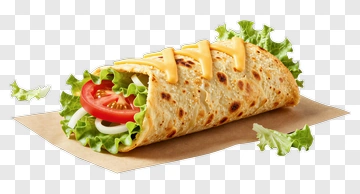 Delicious Wrap With Cheese And Fresh Vegetables PNG