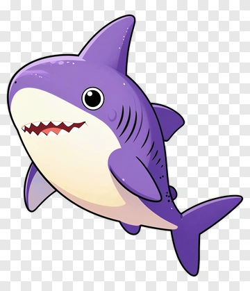 Cartoon Purple Shark PNG
