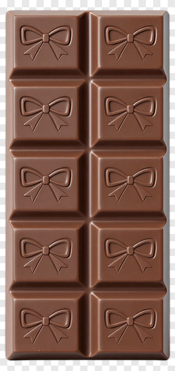 Chocolate Bar With Bow Design PNG