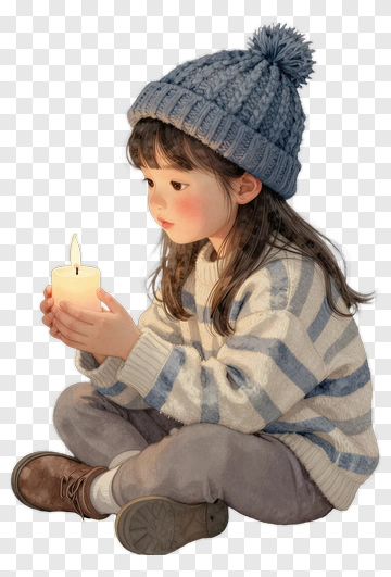 Child Holding A Candle PNG