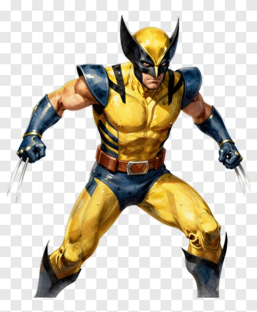 Wolverine Comic Character In Action Pose PNG