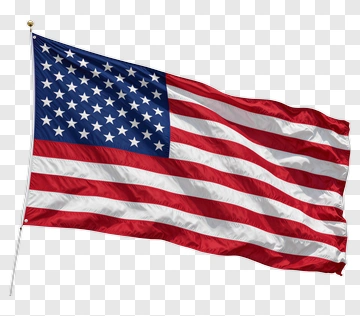 American Flag Waving In The Wind PNG