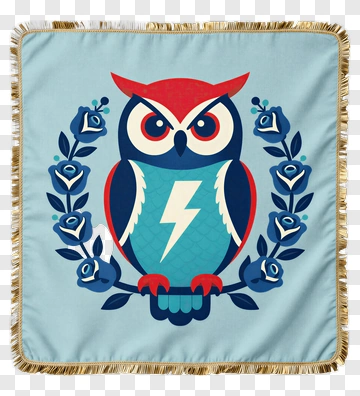 Cartoon Owl With Floral Design PNG