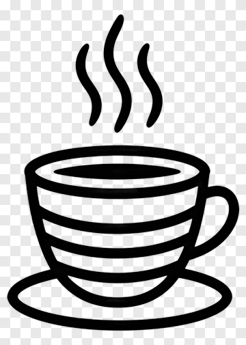 Striped Coffee Cup With Steam PNG