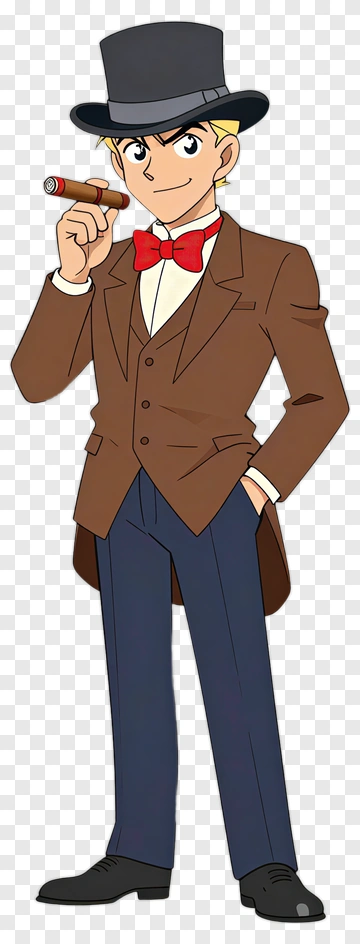 Cartoon Character In Formal Attire Holding A Cigar PNG