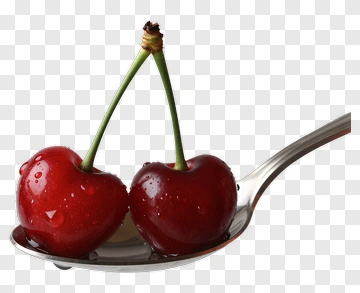 Fresh Cherries On A Spoon PNG