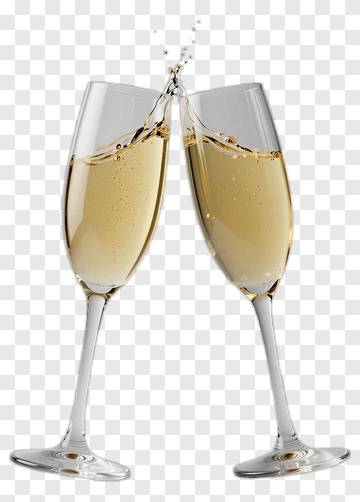 Champagne Glasses Clinking Together PNG