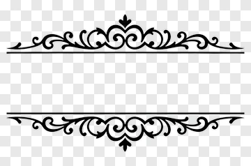 Decorative Black Ornamental Border PNG