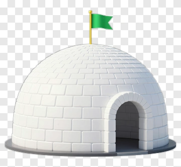 Igloo With A Green Flag PNG