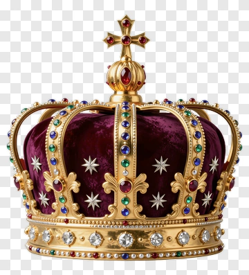 Royal Crown With Colorful Jewels PNG