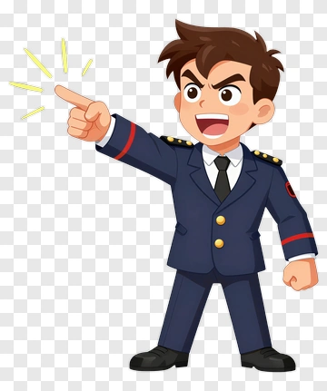 Cartoon Police Officer Pointing PNG