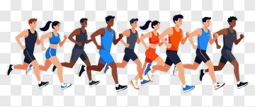 Group Of Runners In Athletic Wear PNG