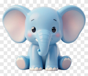 Cartoon Blue Elephant PNG