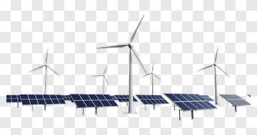 Wind Turbines And Solar Panels PNG