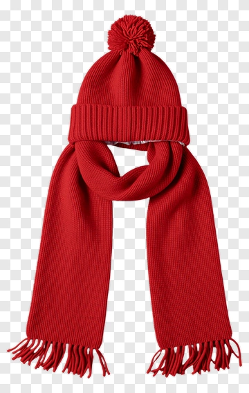 Red Knit Hat And Scarf Set PNG