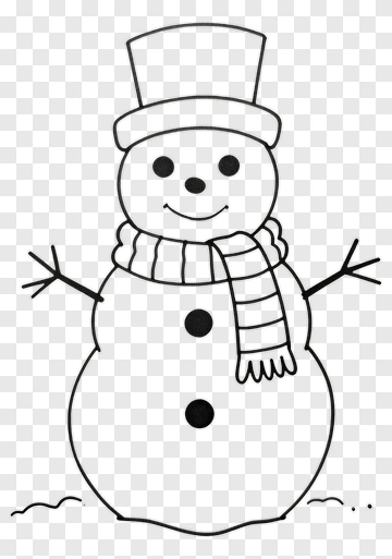 Cartoon Snowman Wearing A Hat And Scarf PNG