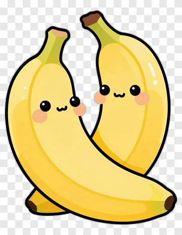Cartoon Bananas With Cute Faces PNG