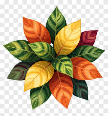 Colorful Autumn Leaves Arrangement PNG