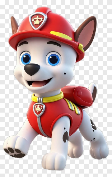 Cartoon Firefighter Dog PNG