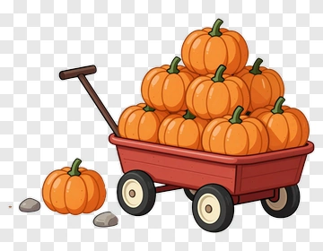 Cartoon Pumpkin Cart PNG