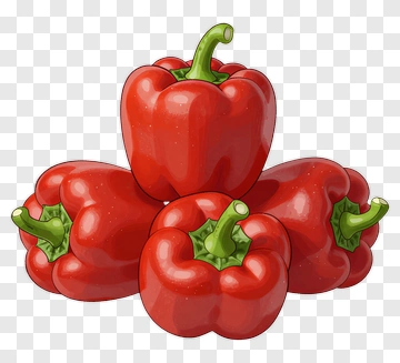 Red Bell Peppers Piled Together PNG