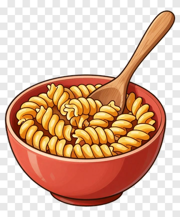 Bowl Of Spiral Pasta PNG