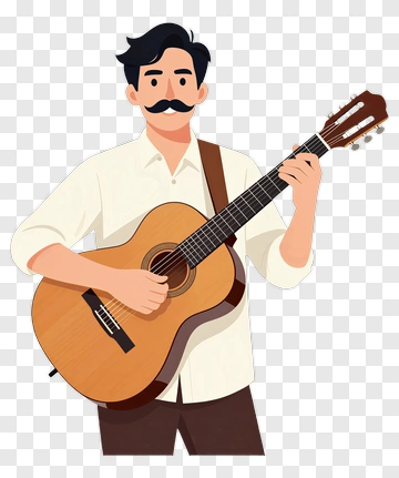 Musician Playing Acoustic Guitar PNG