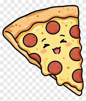 Cartoon Pizza Slice With Happy Face PNG