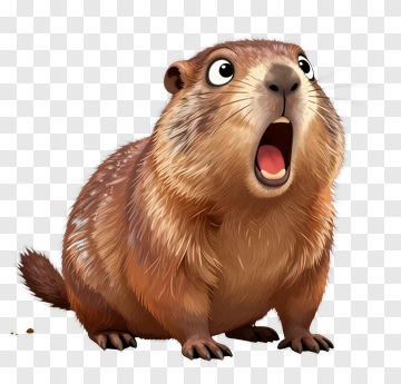 Cartoon Groundhog With Open Mouth PNG