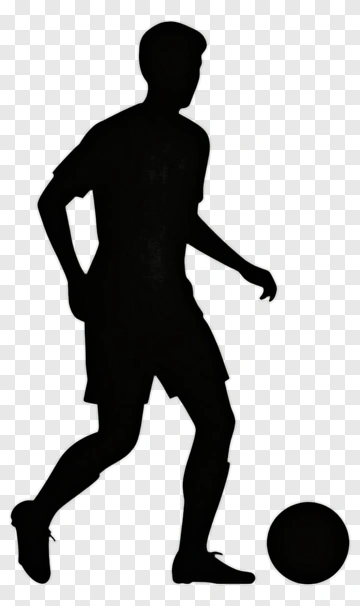 Silhouette Football Player Kicking A Ball PNG