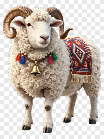 3D Ram With Decorative Blanket PNG