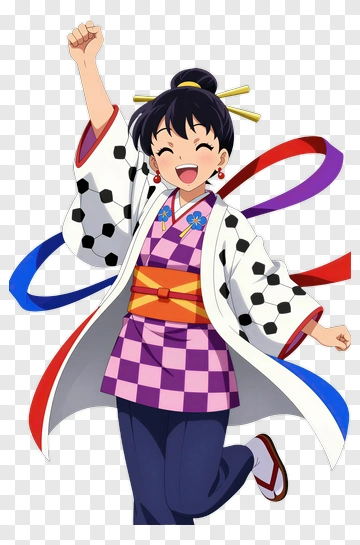Cheerful Girl In Colorful Traditional Outfit PNG