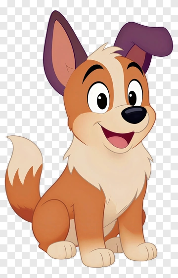 Cartoon Dog With A Happy Expression PNG
