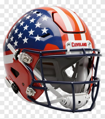 Cleveland Football Helmet With American Flag Design PNG