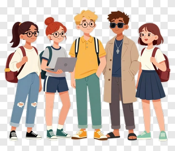 Group Of Students In Casual Attire PNG