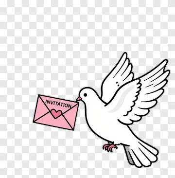 Dove Carrying An Invitation Envelope PNG