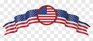 American Flag Ribbon Banner PNG