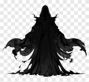 Mysterious Figure In A Black Cloak PNG