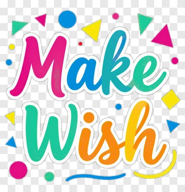 Make Wish Text Design PNG