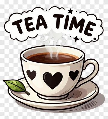Tea Time With A Heart Cup PNG