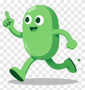 Cartoon Green Character Running PNG