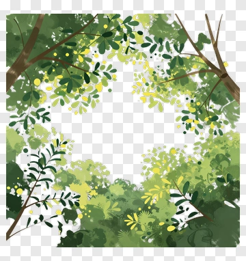 Leafy Green Frame PNG