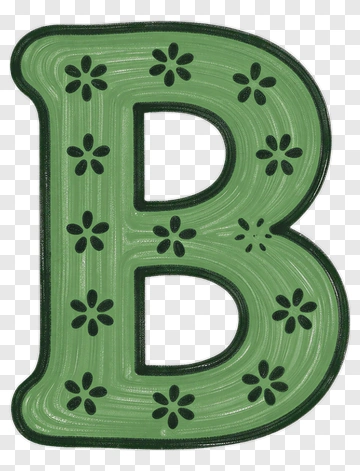Green Decorative Letter B PNG