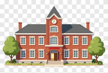 Cartoon School Building PNG