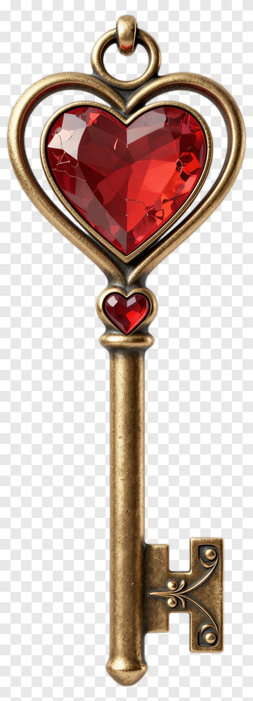 Heart-Shaped Key PNG