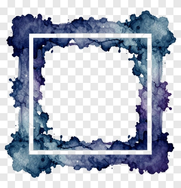 Watercolor Frame With Abstract Blue And Purple Design PNG