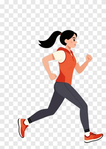 Running Woman In Sports Attire PNG