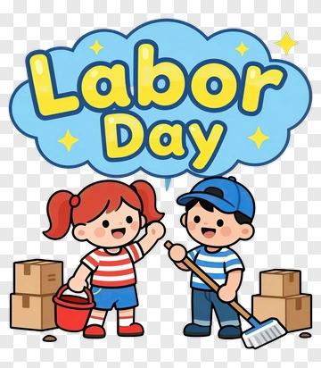 Cartoon Children Celebrating Labor Day PNG