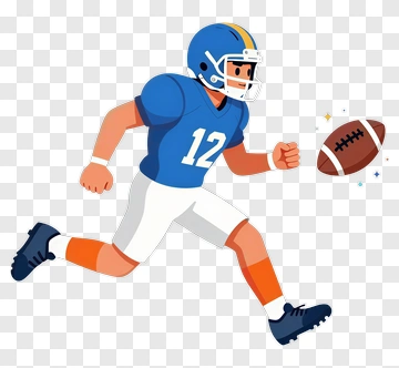 Football Player Running With A Football PNG